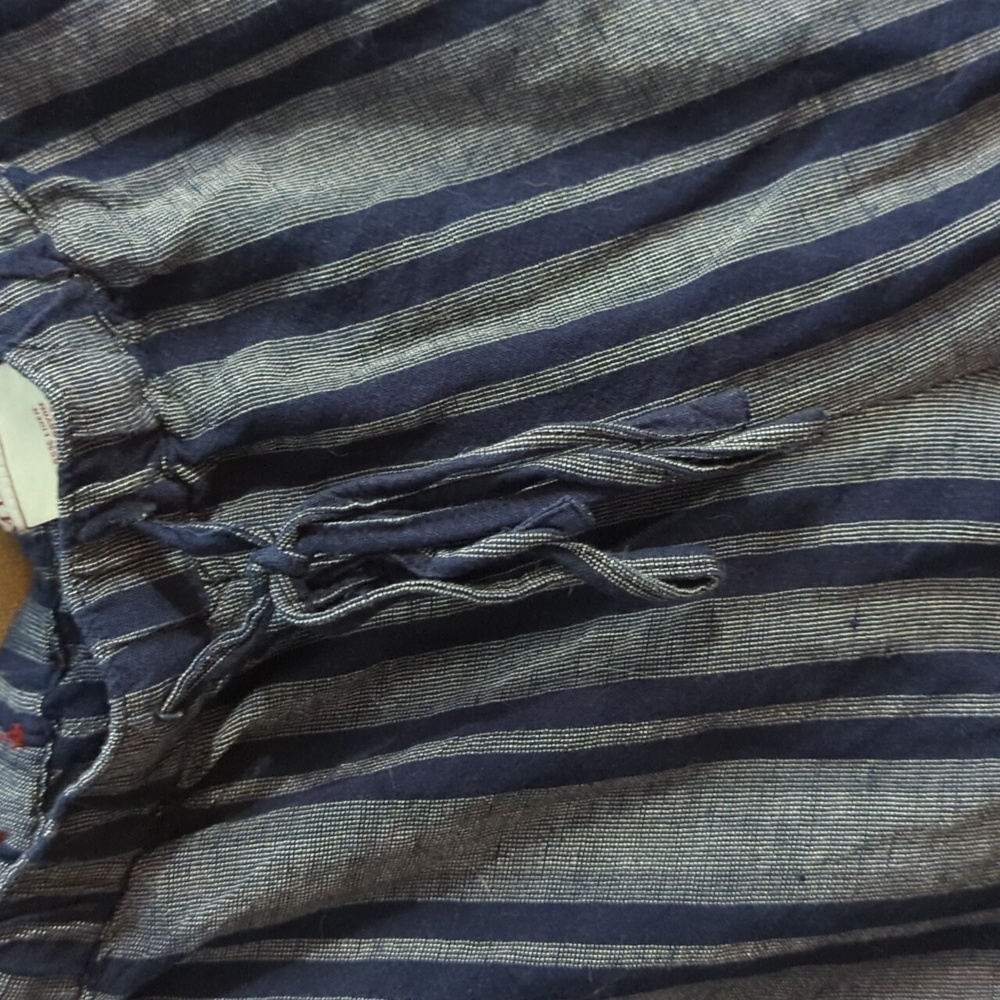Morona striped drawstring linen Beach easy pants XL - Picture 2 of 4